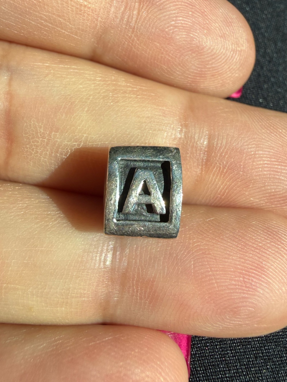 Pandora Silver Tone 'A' Initial Bead